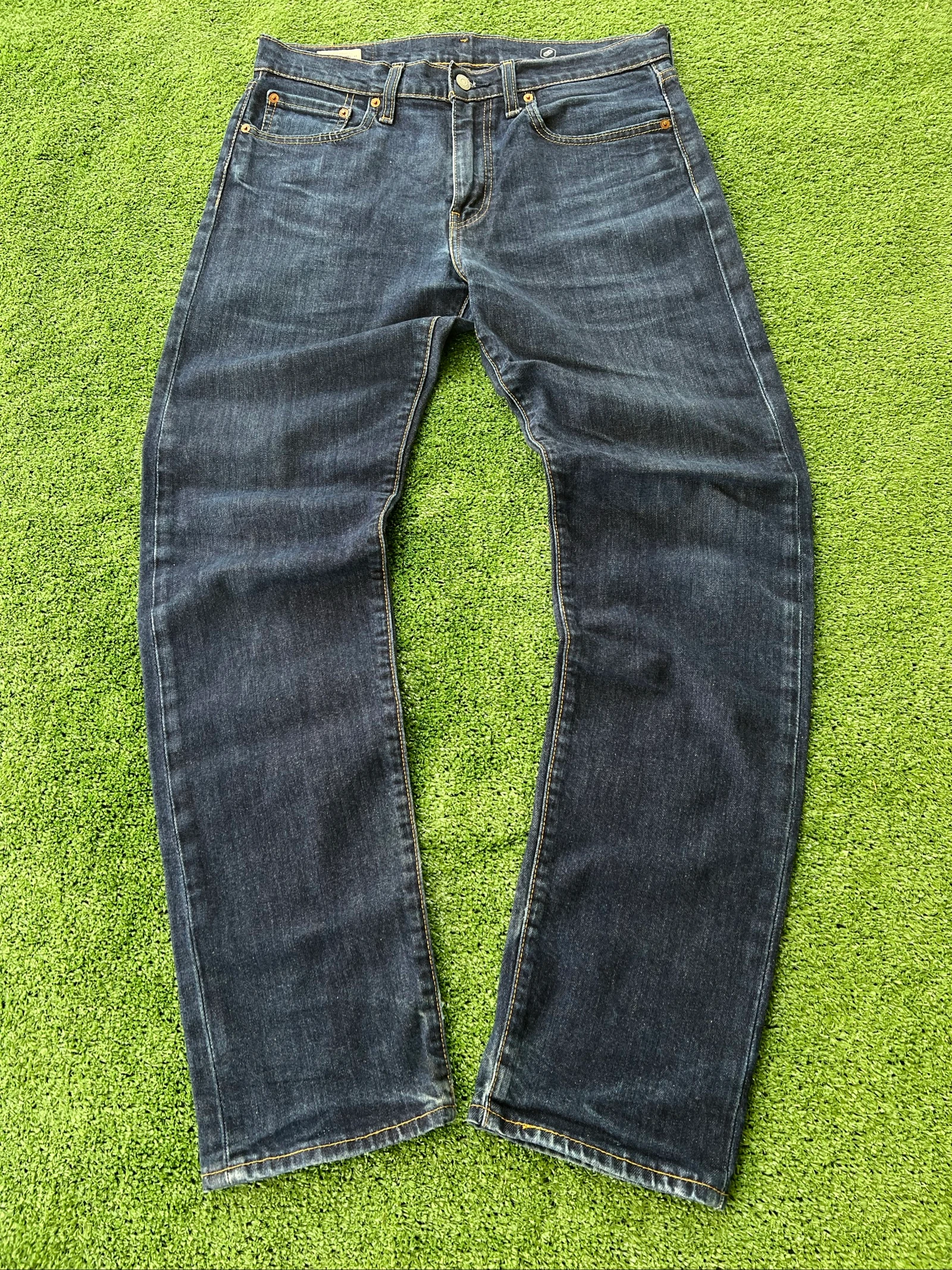 Levi’s 502 Regular Taper Jeans Dark Blue Denim Vintage Style Faded Men’s W32 L34 – photo 2